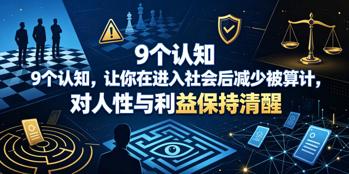 付费文章：9个认知，让你在进入社会后减少被算计，对人性与利益保持清醒-网赚副业网