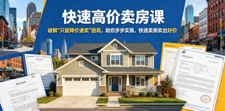 快速高价卖房课,破解“只能降价速卖”困局,助你步步实操,快速卖房卖出好价(更新2026)-网赚副业网