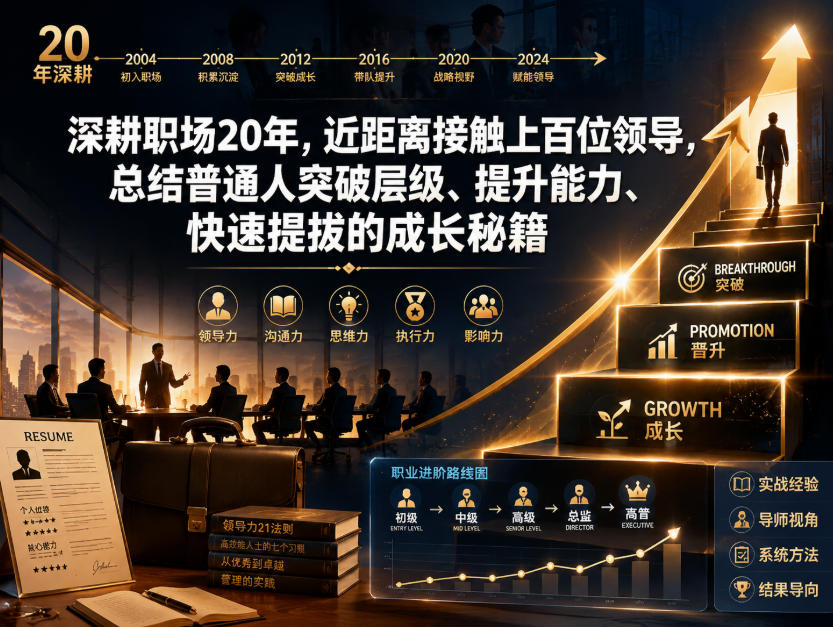 付费文章:深耕职场20年,近距离接触上百位领导,总结普通人突破层级、提升能力、快速提拔的成长秘籍(全网独家干货)-网赚副业网