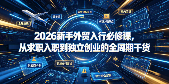 2026新手外贸入行必修课,从求职入职到独立创业的全周期干货-网赚副业网