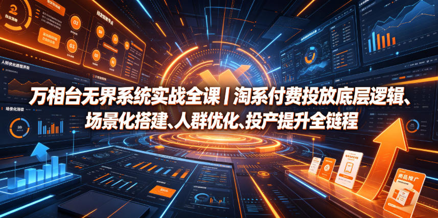 万相台无界系统实战全课|淘系付费投放底层逻辑、场景化搭建、人群优化、投产提升全链路运营教程-网赚副业网