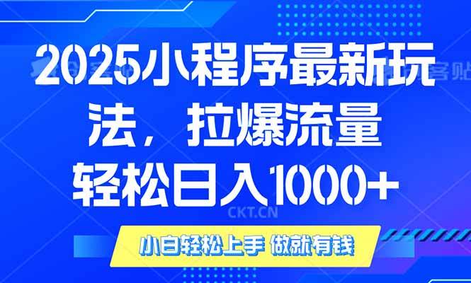 (14028期)2025年小程序最新玩法,流量直接拉爆,单日稳定变现1000+-网赚副业网