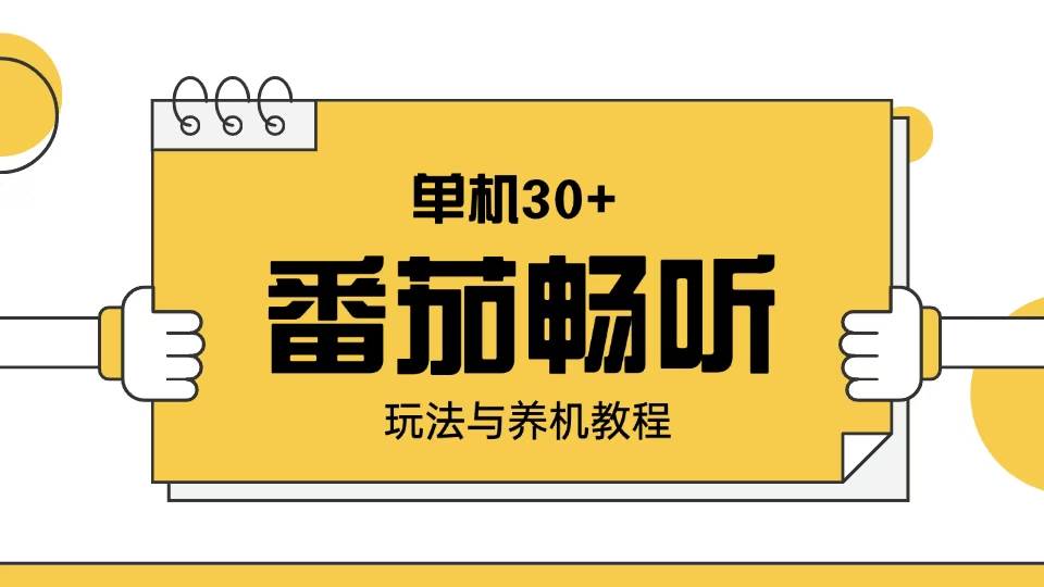 (13966期)番茄畅听玩法与养机教程:单日日入30+。-网赚副业网