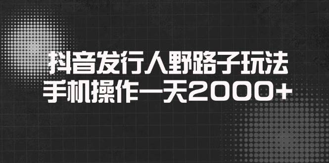 (14068期)抖音发行人野路子玩法,手机操作一天2000+-网赚副业网