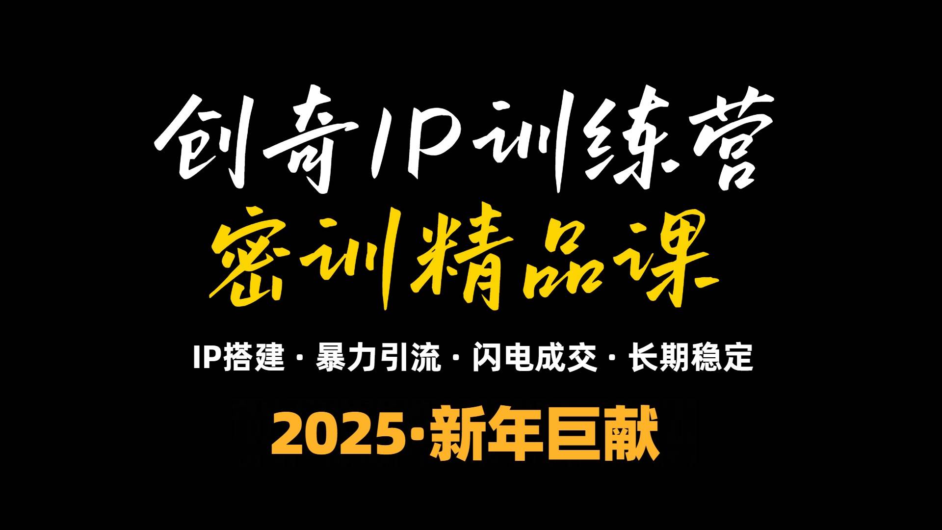 (13898期)2025年“知识付费IP训练营”小白避坑年赚百万,暴力引流,闪电成交-网赚副业网