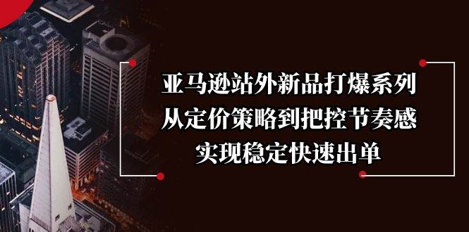 (13970期)亚马逊站外新品打爆系列,从定价策略到把控节奏感,实现稳定快速出单-网赚副业网