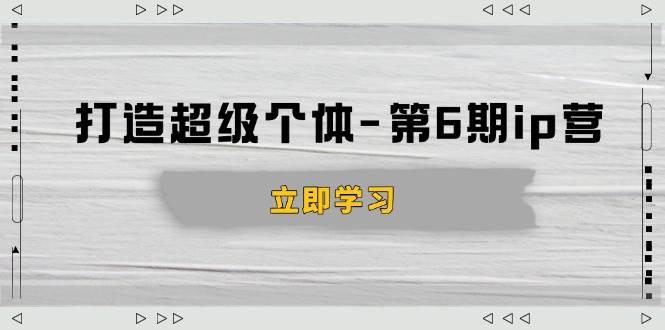 (14014期)打造 超级个体-第6期ip营:商业认知,产品设计,成交演练,解决知识变现难题-网赚副业网