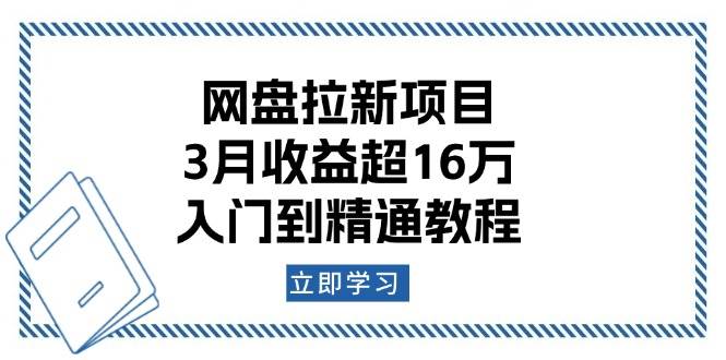 (13994期)网盘拉新项目:3月收益超16万,入门到精通教程-网赚副业网
