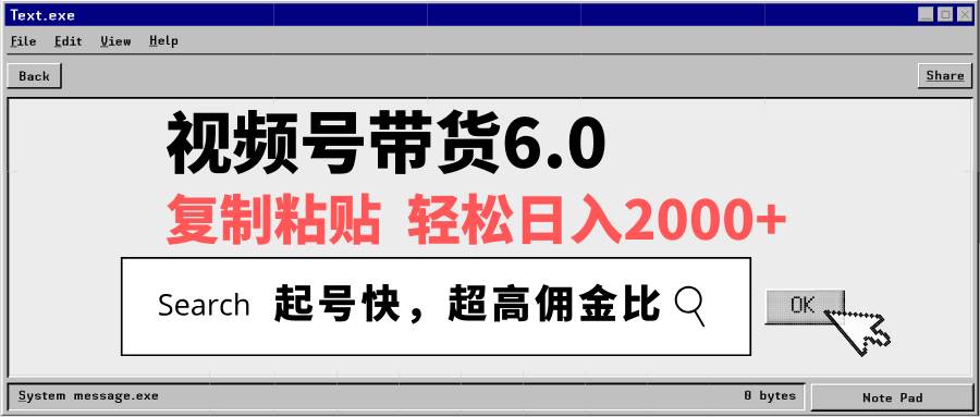 (14325期)视频号带货6.0,轻松日入2000+,起号快,复制粘贴即可,超高佣金比-网赚副业网