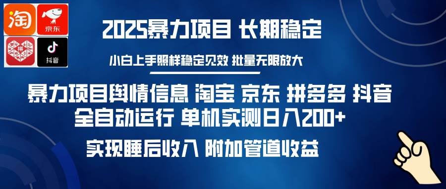 (14244期)暴力项目舆情信息 淘宝 京东 拼多多 抖音全自动运行 单机日入200+ 实现...-网赚副业网