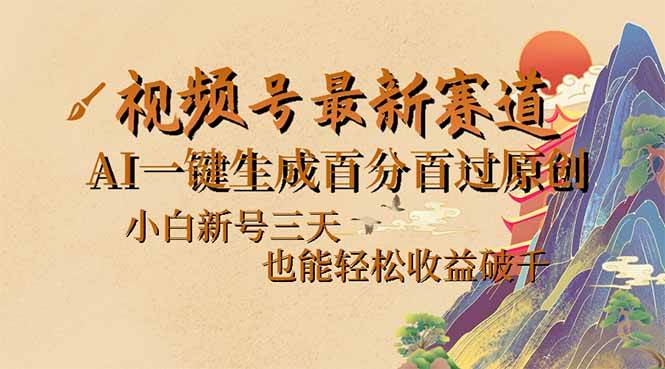 (14363期)视频号最新爆火赛道,AI一键生成百分百过原创,小白新号三天,也能轻松...-网赚副业网