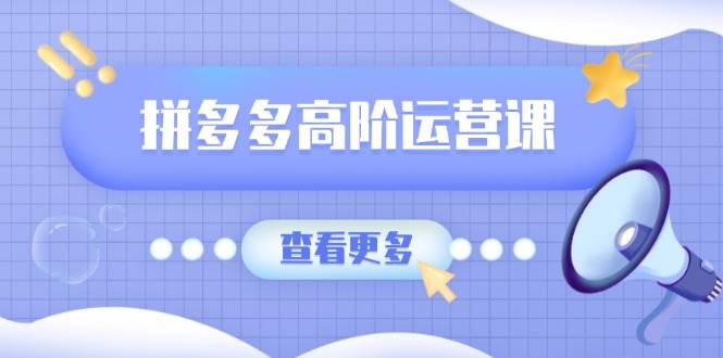 (14327期)拼多多高阶运营课:极致群爆款玩法,轻付费无尽复制,打造单品爆款之路-网赚副业网