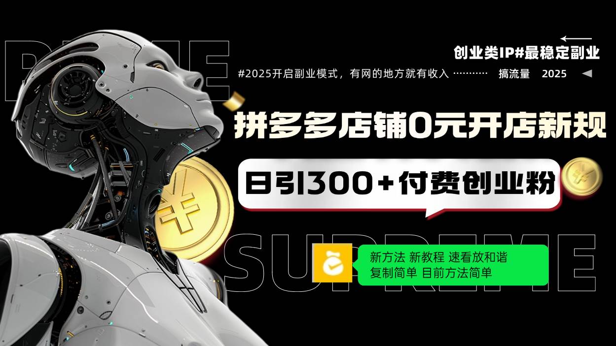 (14092期)拼多多店铺0元开店新规,日引300+付费创业粉,目前方法简单复制粘贴可矩阵-网赚副业网