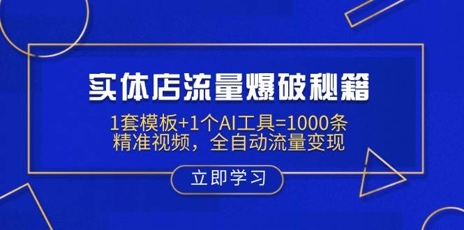 (14131期)实体店流量爆破秘籍:1套模板+1个AI工具=1000条精准视频,全自动流量变现-网赚副业网