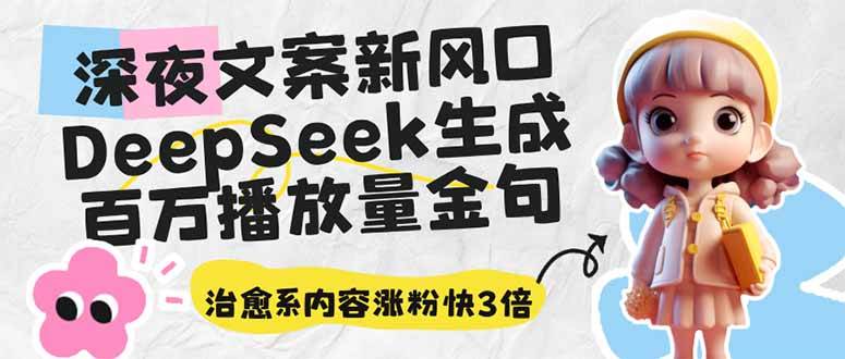 (14587期)深夜文案新风口:DeepSeek生成百万播放量金句,治愈系内容涨粉快3倍-网赚副业网