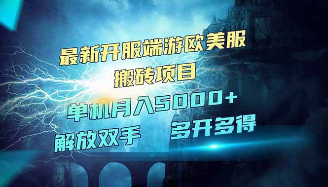 (14516期)全网热门游戏欧美服端游搬砖,最新开服,项目红利期,单机月入5000+-网赚副业网