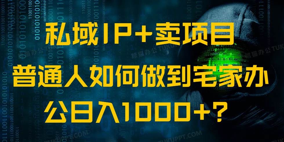 (14400期)私域IP+卖项目,普通人如何做到宅家办公实现日入1000+-网赚副业网
