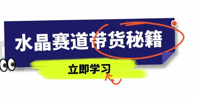 (14406期)水晶赛道带货秘籍,国学结合、短视频起号、拍摄技巧、直播话术等内容-网赚副业网