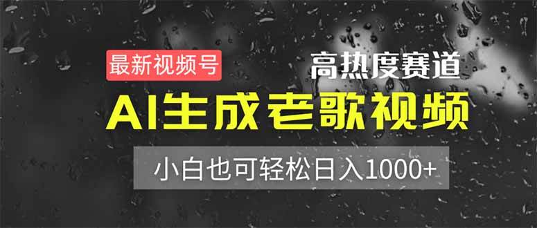 (14303期)最新视频号高热度赛道!AI生成老歌视频,小白也可轻松日入1000+-网赚副业网