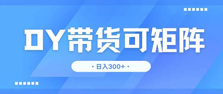 (14414期)DY带货,日入300+矩阵无上限-网赚副业网