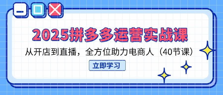 (14259期)2025拼多多运营实战课,从开店到直播,全方位助力电商人(40节课)-网赚副业网