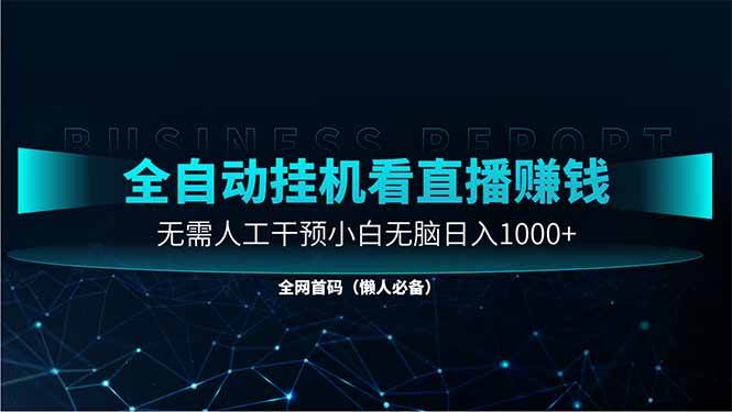 (14483期)直播助手全自动看大平台直播赚钱,全自动无需人工干预,小白无脑日入1000-网赚副业网
