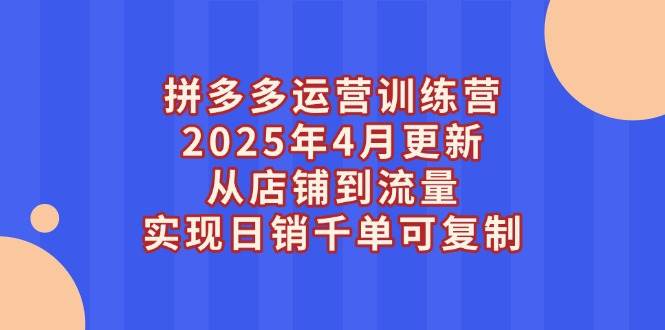 (14469期)拼多多运营训练营2025年4月更新,从店铺到流量,实现日销千单可复制-网赚副业网