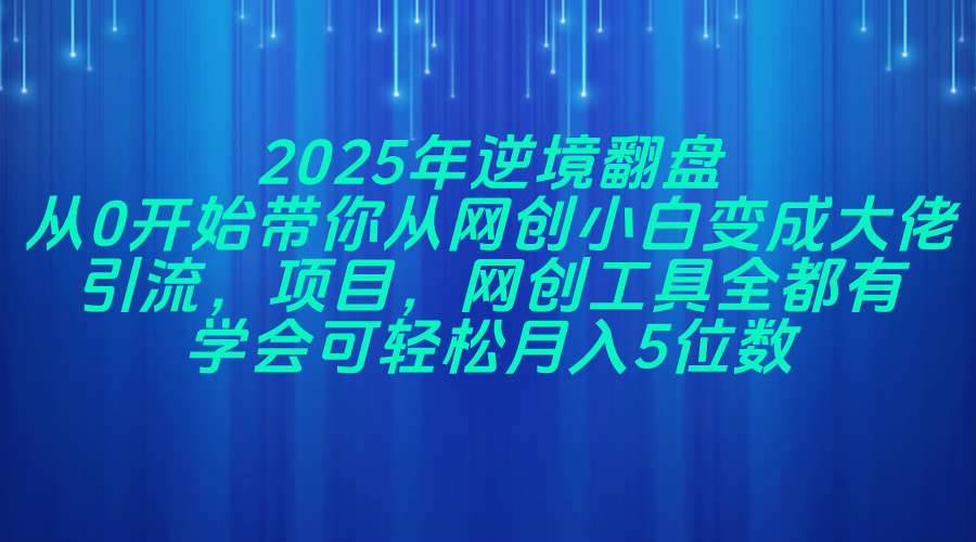 (14473期)2025年逆境翻盘,从0开始带你从网创小白变成大佬,引流,项目,网创工...-网赚副业网