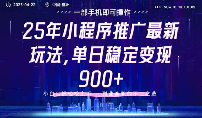 （14494期）25年小程序推广最新玩法，单日稳定变现900+，小白轻松上手-网赚副业网