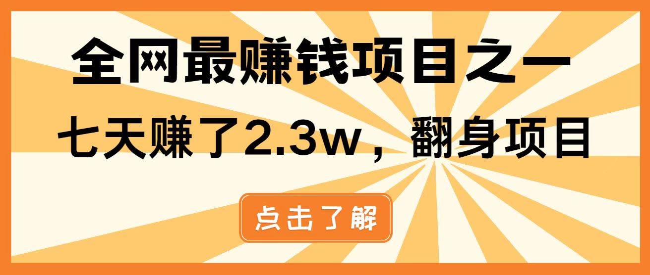 (14481期)暴利项目,每天被动收益1500+,长期管道收益!0成本自己做老板!-网赚副业网