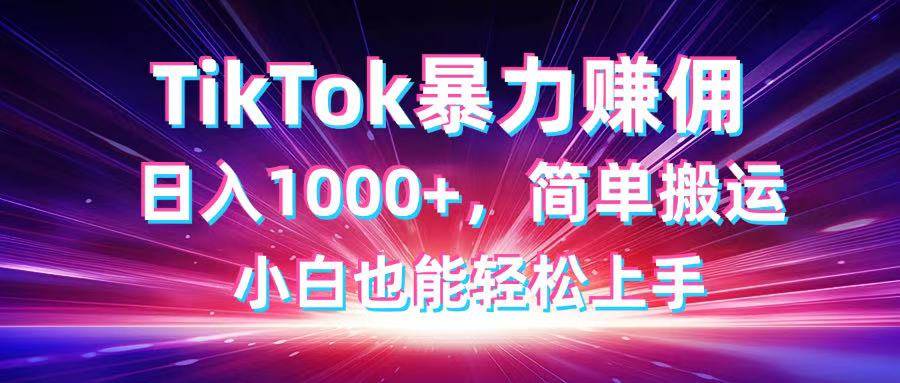 (14402期)TikTok搬运暴力赚佣,日入1000+,简单搬运,小白也能轻松上手-网赚副业网