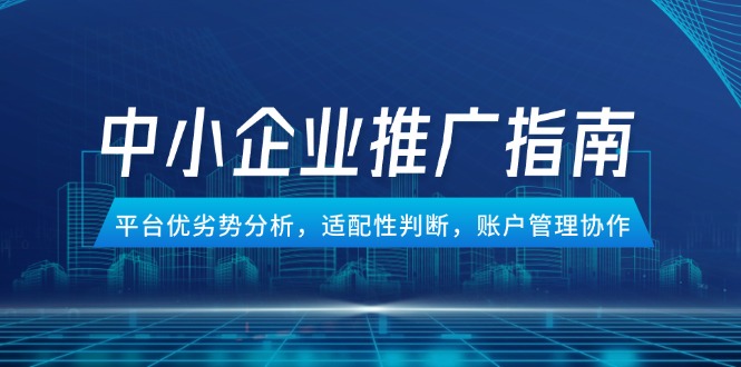 (14910期)中小企业竞价推广指南,平台优劣势分析,适配性判断,账户管理协作-网赚副业网