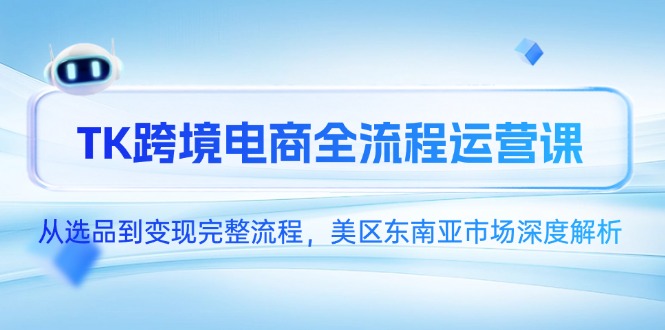 （14929期）TK跨境电商全流程运营课，从选品到变现完整流程，美区东南亚市场深度解析-网赚副业网