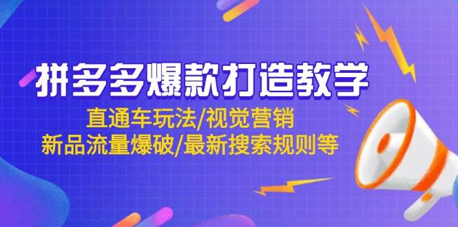 (14681期)拼多多爆款打造教学:直通车玩法/视觉营销/新品流量爆破/最新搜索规则等-网赚副业网