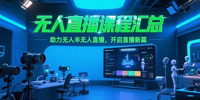 (15218期)无人直播课程汇总,含非实时防风技术,助力无人半无人直播,开启直播新篇-网赚副业网