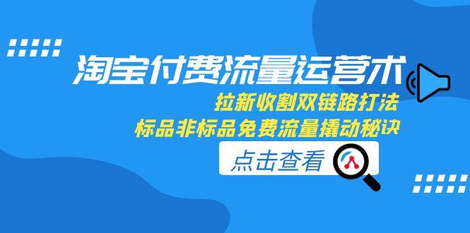 (15135期)淘宝付费流量运营术,拉新收割双链路打法,标品非标品免费流量撬动秘诀-网赚副业网