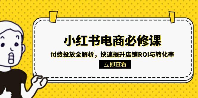 (15040期)小红书电商必修课:付费投放全解析,快速提升店铺ROI与转化率-网赚副业网