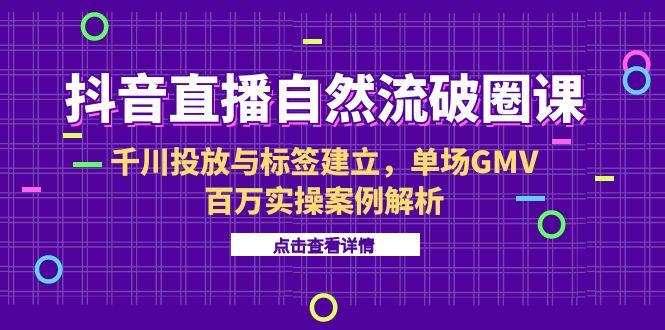 (15136期)抖音直播自然流破圈课-6月,千川投放与标签建立,单场GMV百万实操案例解析-网赚副业网