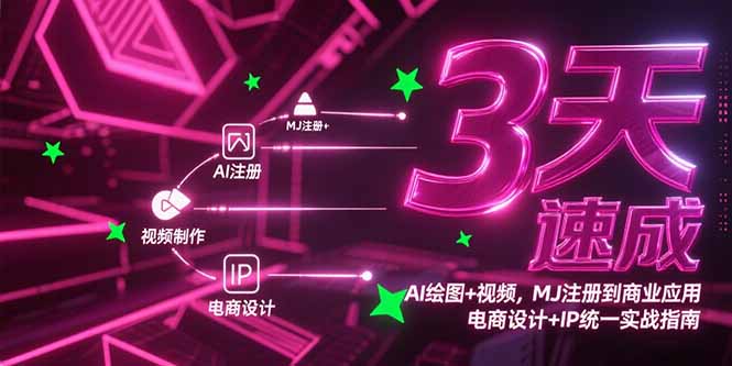 (15245期)3天速成AI绘图+视频,MJ注册到商业应用,电商设计+IP统一实战指南-网赚副业网