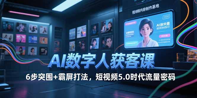 (15247期)AI数字人获客课,6步突围+霸屏打法,短视频5.0时代流量密码-网赚副业网