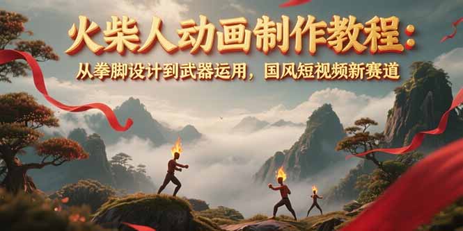 (15171期)火柴人动画制作教程:从拳脚设计到武器运用,国风短视频新赛道-网赚副业网