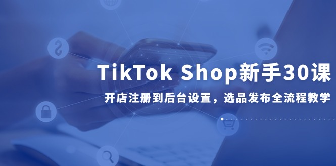(14960期)TikTok Shop新手30课,开店注册到后台设置,选品发布全流程教学-网赚副业网