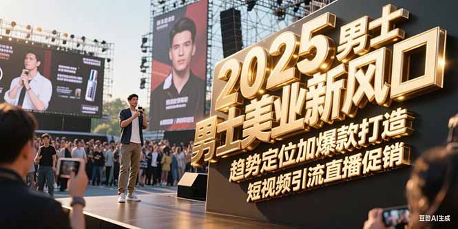 (15190期)2025男士美业新风口,趋势定位加爆款打造,短视频引流直播促销-网赚副业网