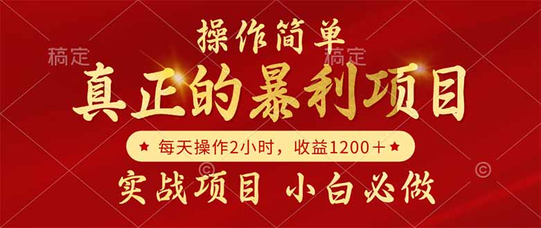 (14978期)真正的暴利项目,操作简单,每天收益1200+,自己做老板-网赚副业网