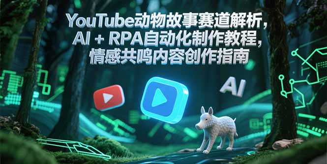 (15174期)YouTube动物故事赛道解析,AI+RPA自动化制作教程,情感共鸣内容创作指南-网赚副业网