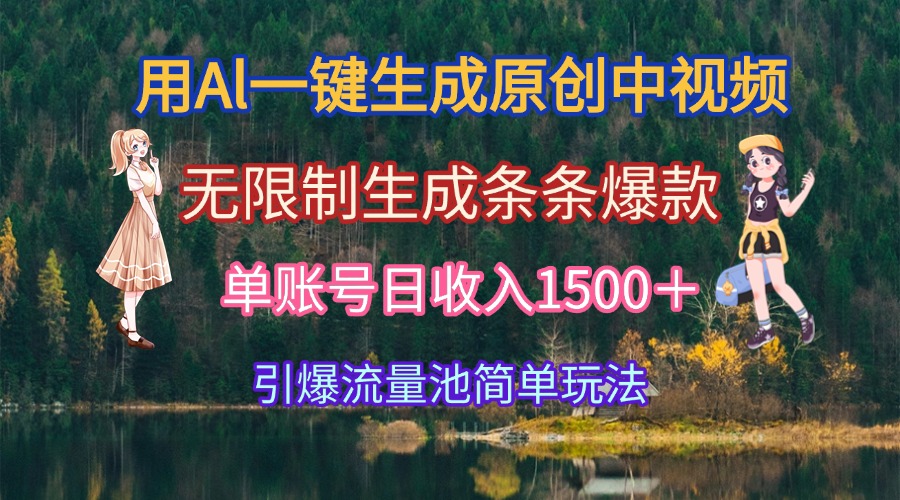 (15210期)用Al一键生成原创中视频,无限制生成条条爆款,单账号日收入1500+引爆...-网赚副业网