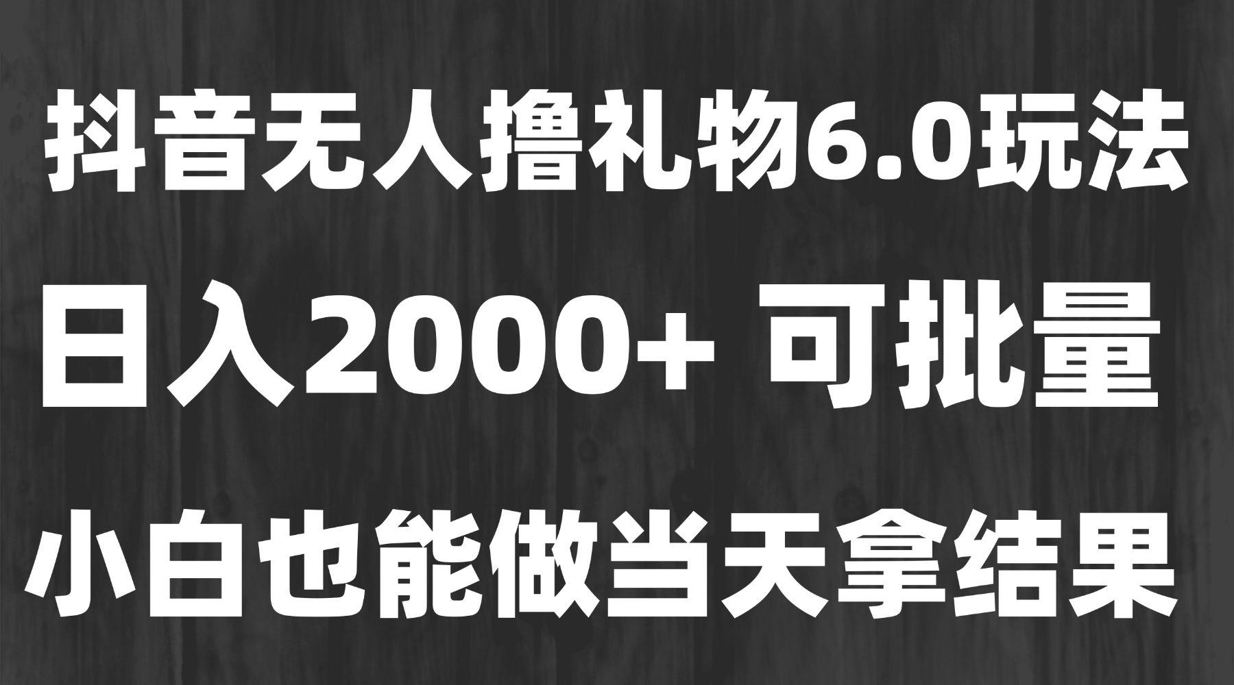 （15250期）最新风口暴力撸金技术，无人撸礼物，长期稳定 一天收益2000+，小白当天...-网赚副业网