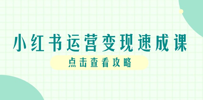 (14951期)小红书运营变现速成课,账号搭建到暴力起号,个人IP全流程指南-网赚副业网