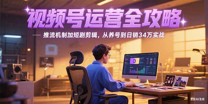 (15217期)2025视频号运营全攻略,推流机制加短剧剪辑,从养号到日销34万实战-网赚副业网