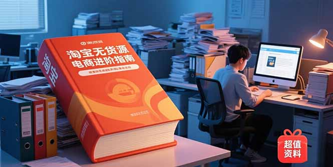 (15317期)淘宝无货源电商进阶指南,包含新人课、进阶课,配套资料,蓝海选品等-网赚副业网